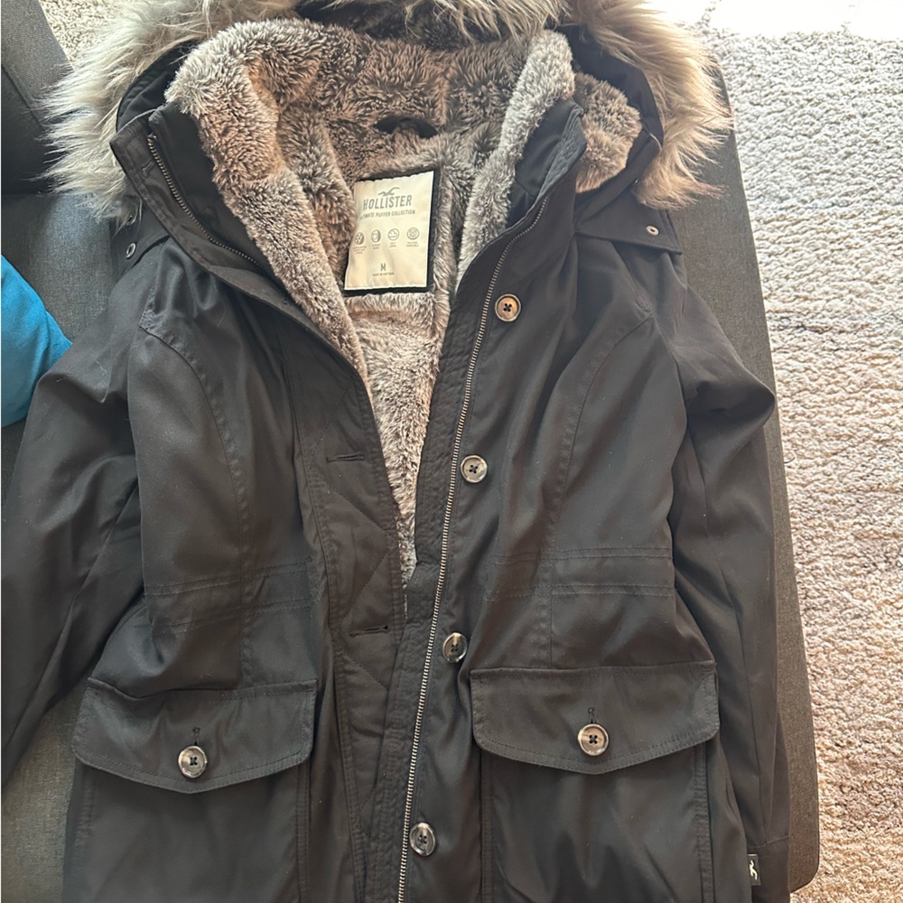 Hollister Gray Fur-Lined Jacket